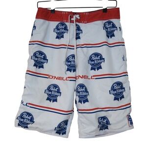 O'Neill Pabst Blue Ribbon Beer Board Shorts Swimwear PBR Novelty‎ Outdoors Sz 30